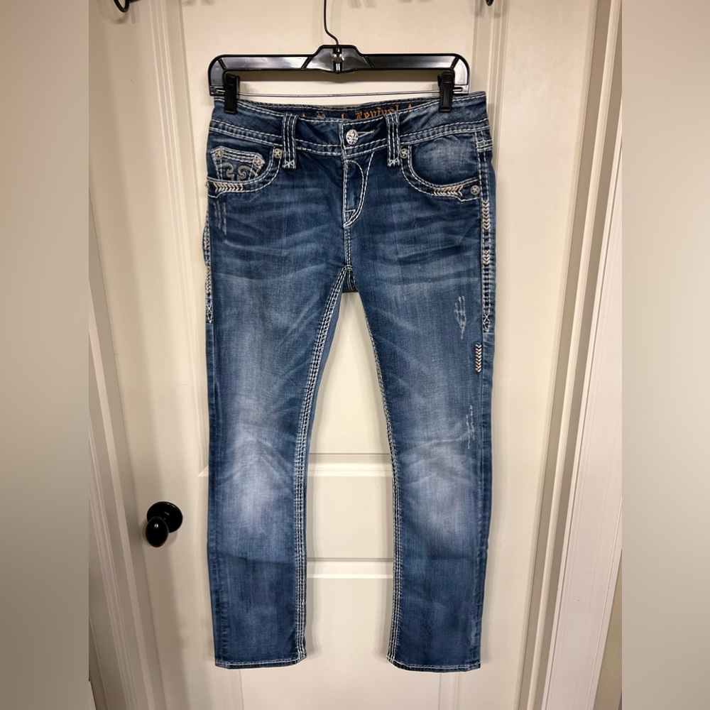 #279 Like New Rock Revival Jeans Jacklyn Straight Size 28/31